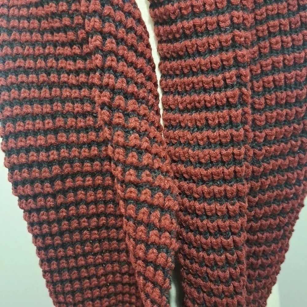 Rampage Burgundy And Black  Infinity Scarf